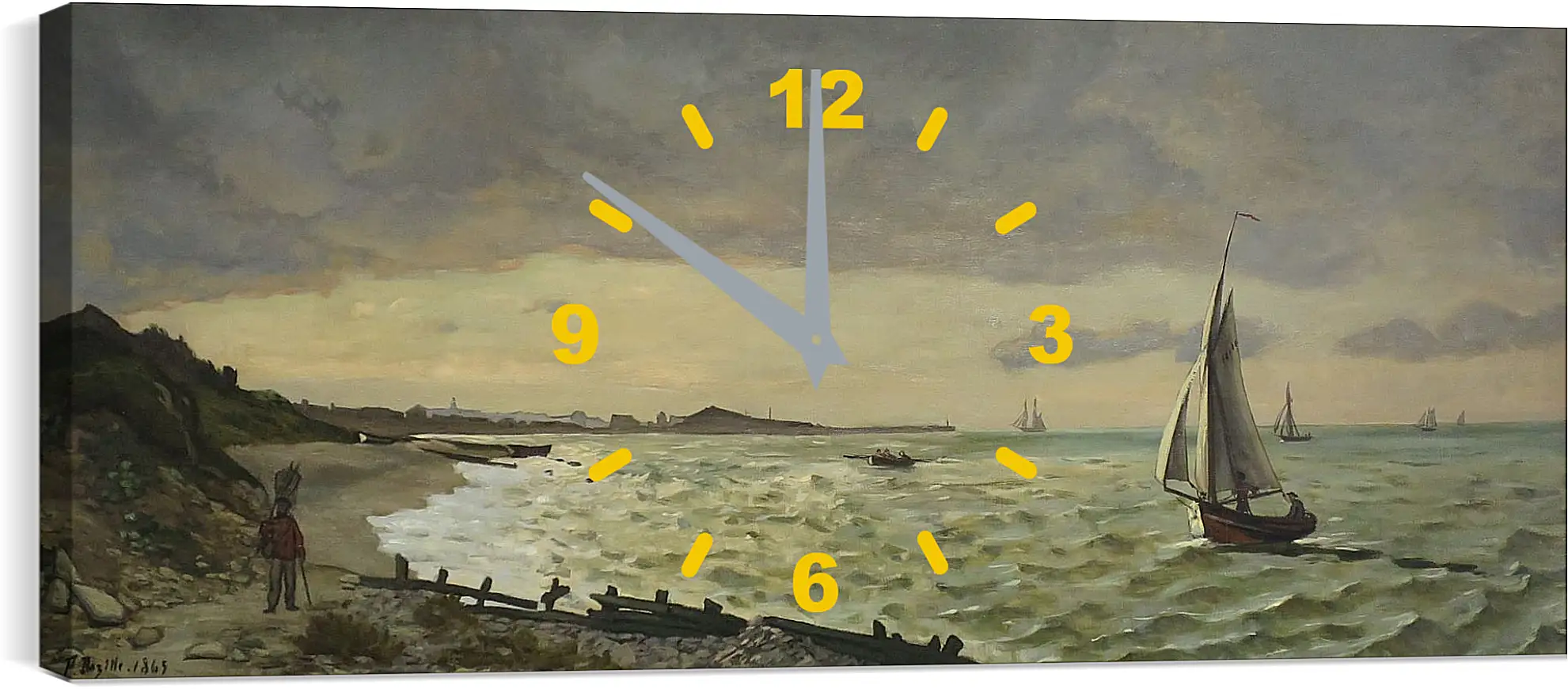 Часы картина - Beach at Sainte-Adresse. Жан Фредерик Базиль