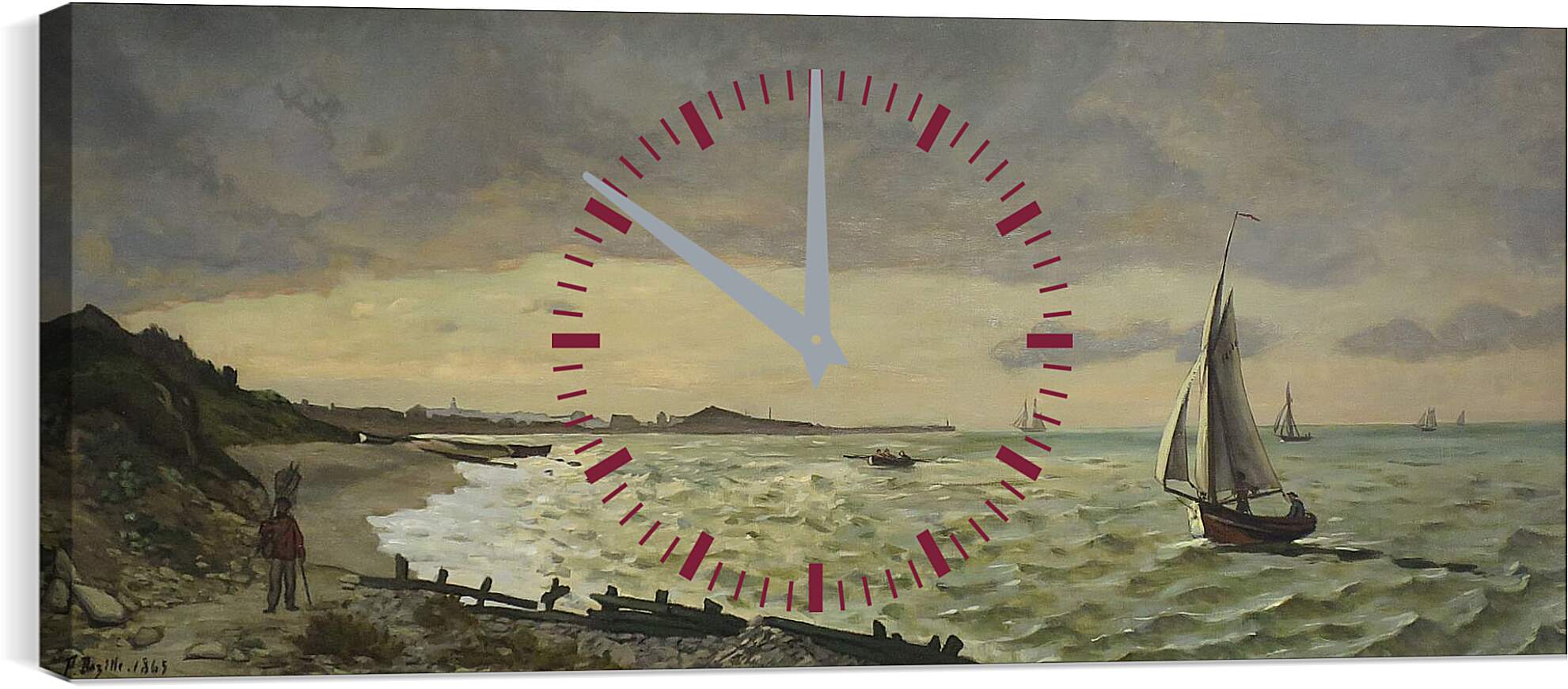 Часы картина - Beach at Sainte-Adresse. Жан Фредерик Базиль