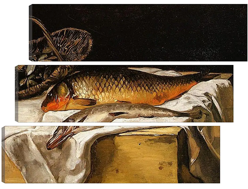 Модульная картина - Still Life with Fish. Жан Фредерик Базиль