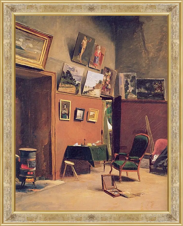 Картина в раме - Studio in the rue de Furstenberg. Жан Фредерик Базиль