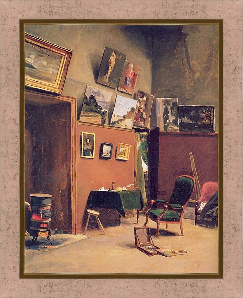 Картина в раме - Studio in the rue de Furstenberg. Жан Фредерик Базиль