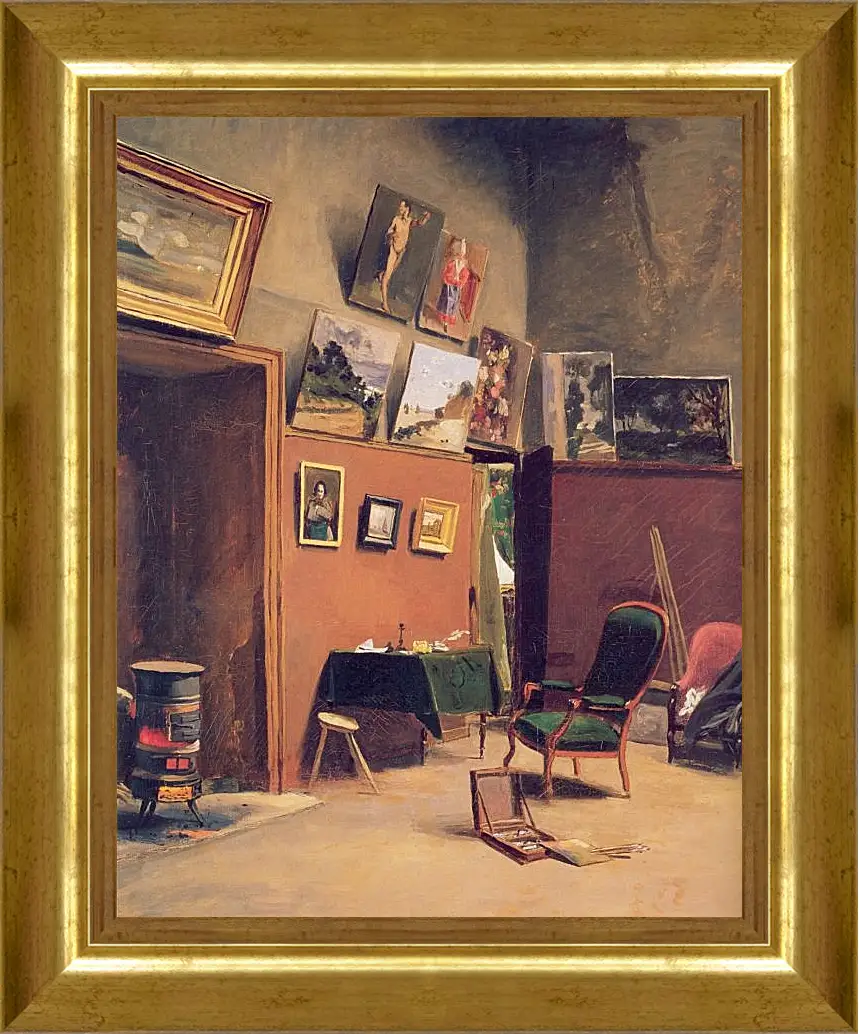 Картина в раме - Studio in the rue de Furstenberg. Жан Фредерик Базиль