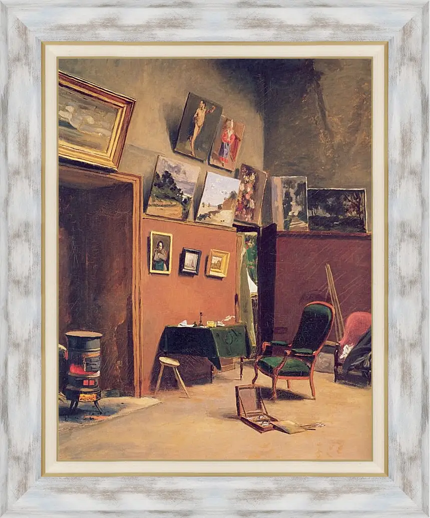 Картина в раме - Studio in the rue de Furstenberg. Жан Фредерик Базиль