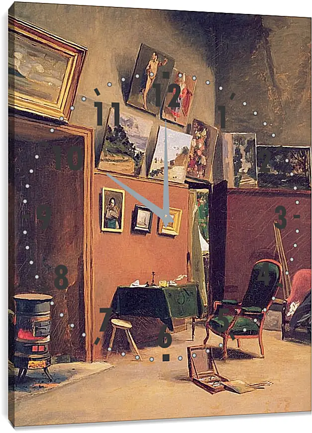 Часы картина - Studio in the rue de Furstenberg. Жан Фредерик Базиль