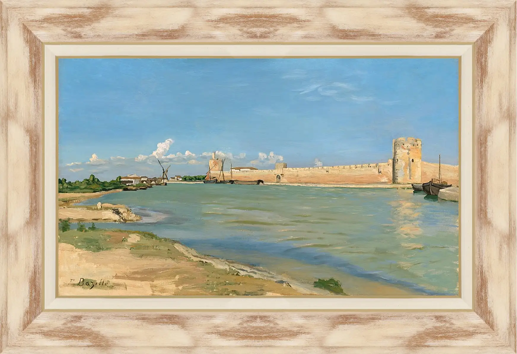 Картина в раме - Волны в Эг-Морт. Жан Фредерик Базиль