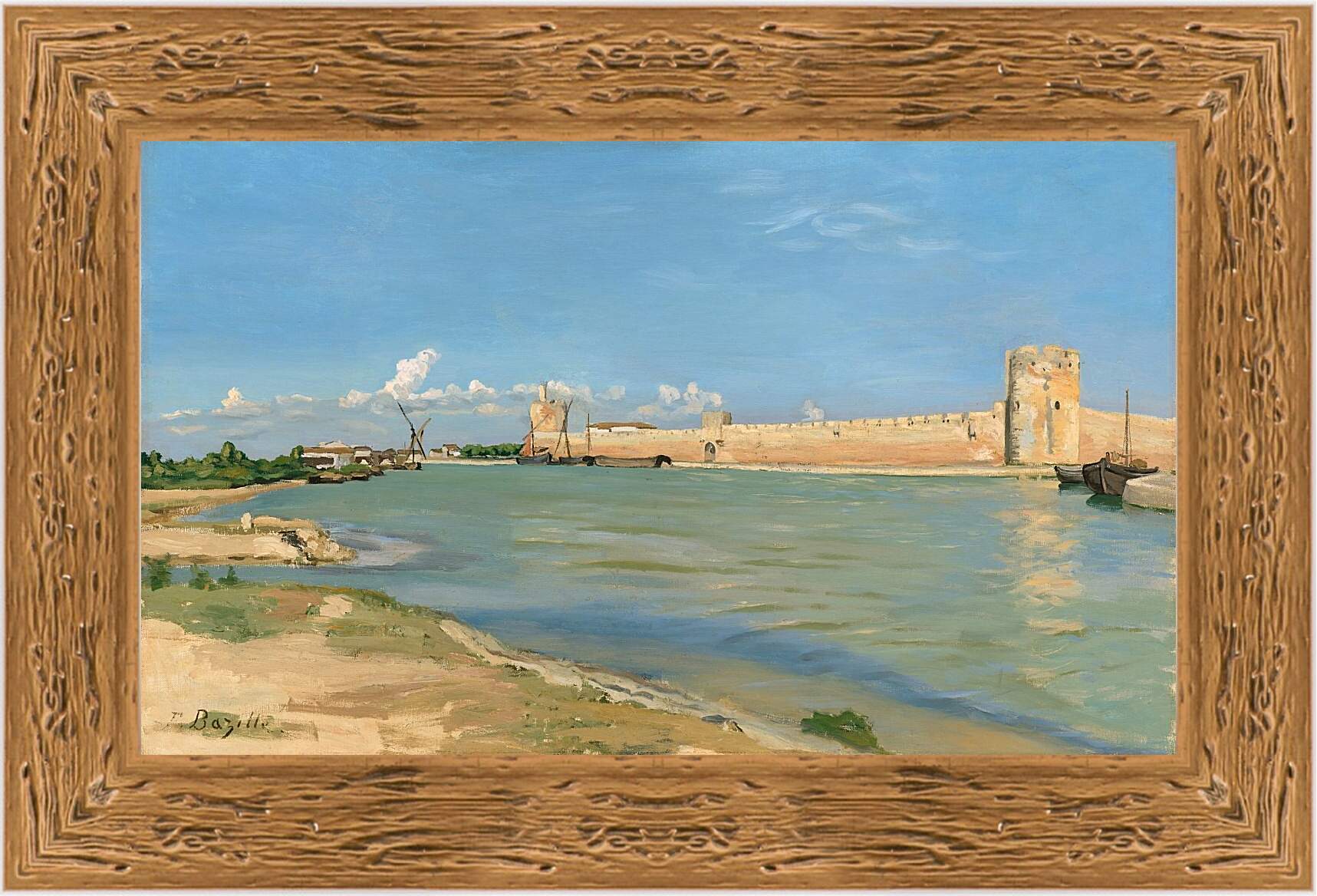 Картина в раме - Волны в Эг-Морт. Жан Фредерик Базиль