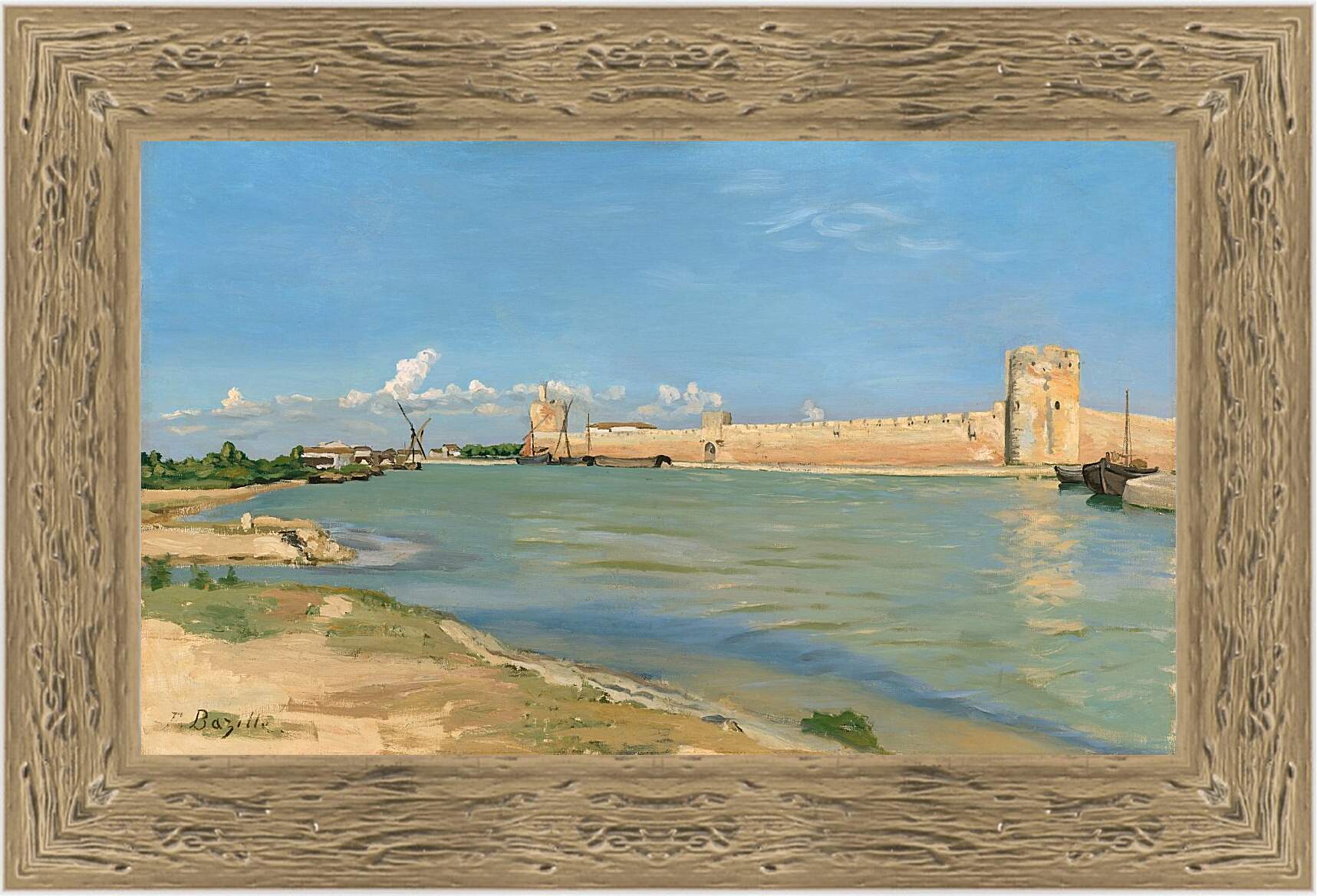 Картина в раме - Волны в Эг-Морт. Жан Фредерик Базиль