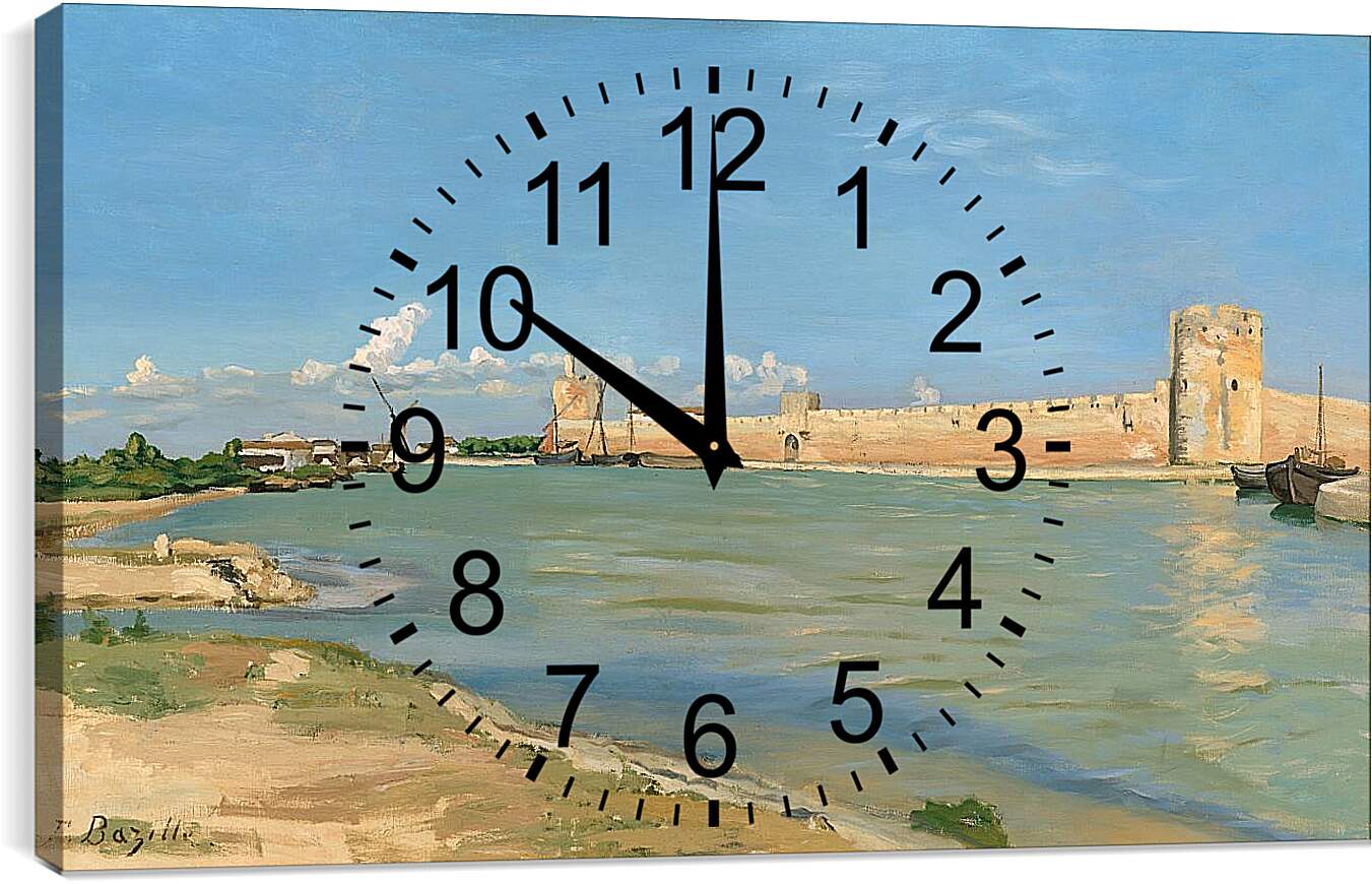 Часы картина - Волны в Эг-Морт. Жан Фредерик Базиль
