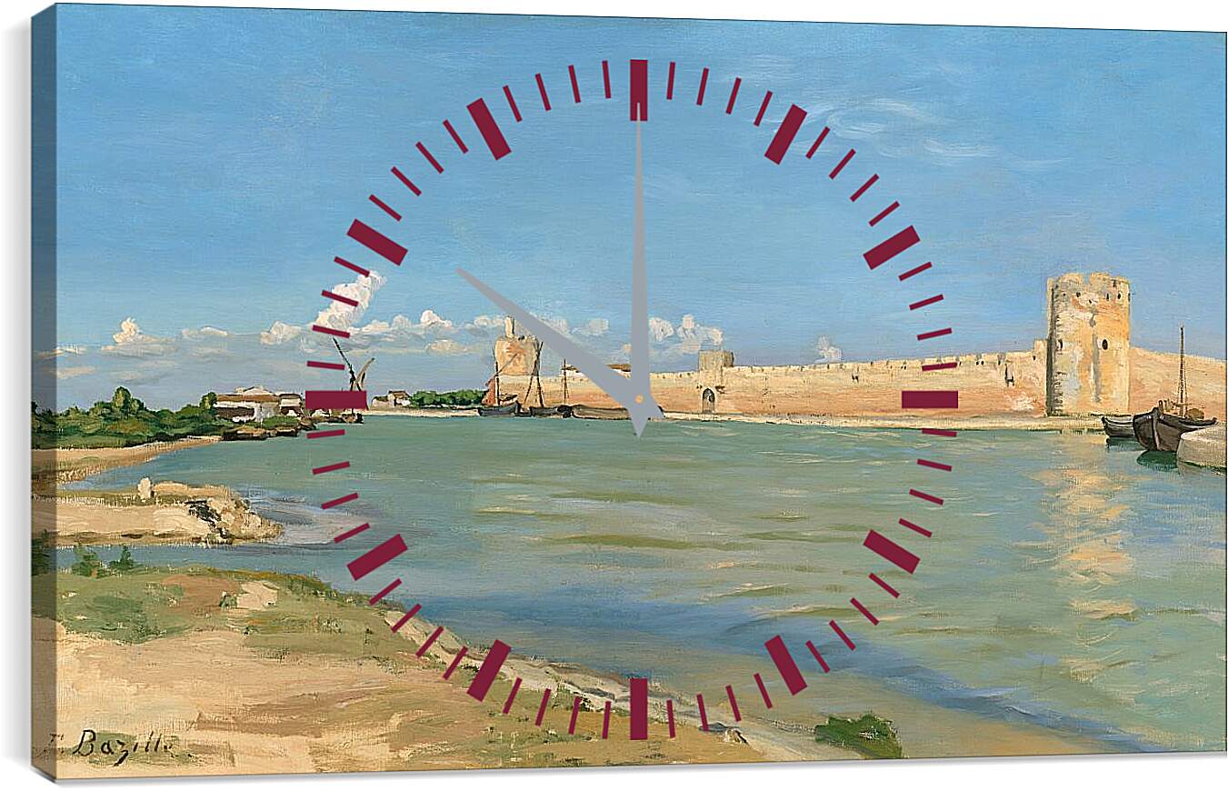 Часы картина - Волны в Эг-Морт. Жан Фредерик Базиль