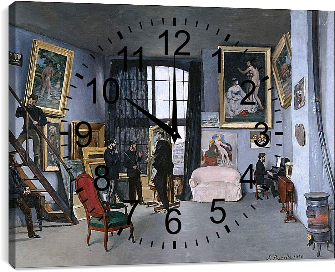Часы картина - Мастерская на улице Ла Кондамин, 9. Жан Фредерик Базиль