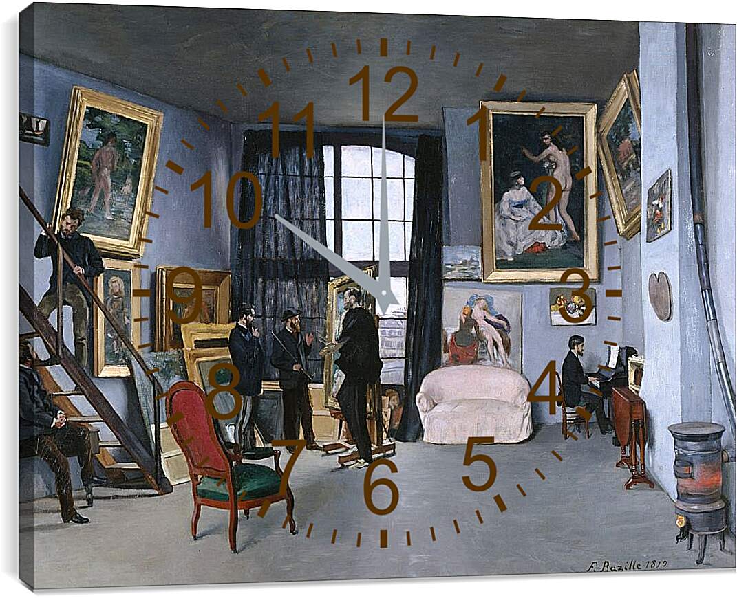 Часы картина - Мастерская на улице Ла Кондамин, 9. Жан Фредерик Базиль