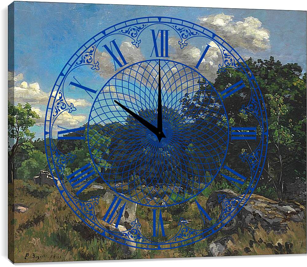Часы картина - Пейзаж в Шайи. Жан Фредерик Базиль