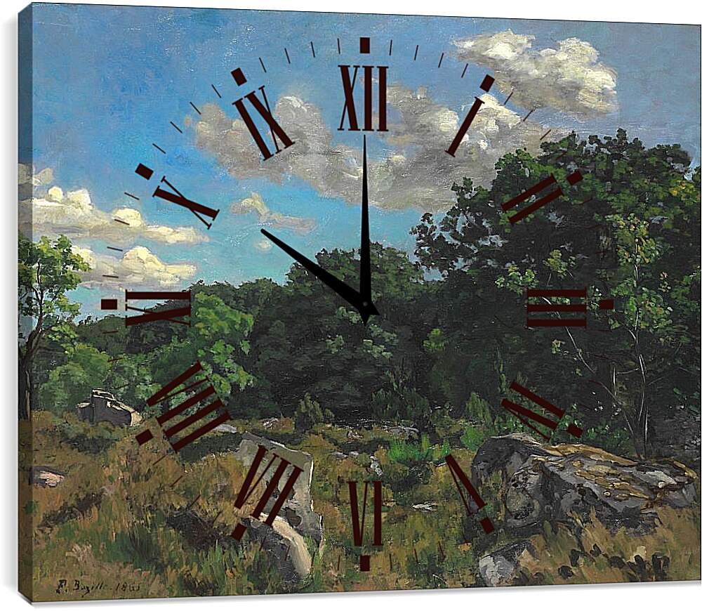 Часы картина - Пейзаж в Шайи. Жан Фредерик Базиль
