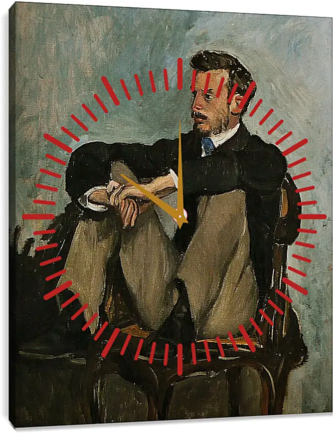 Часы картина - Портрет Огюста Ренуара. Жан Фредерик Базиль
