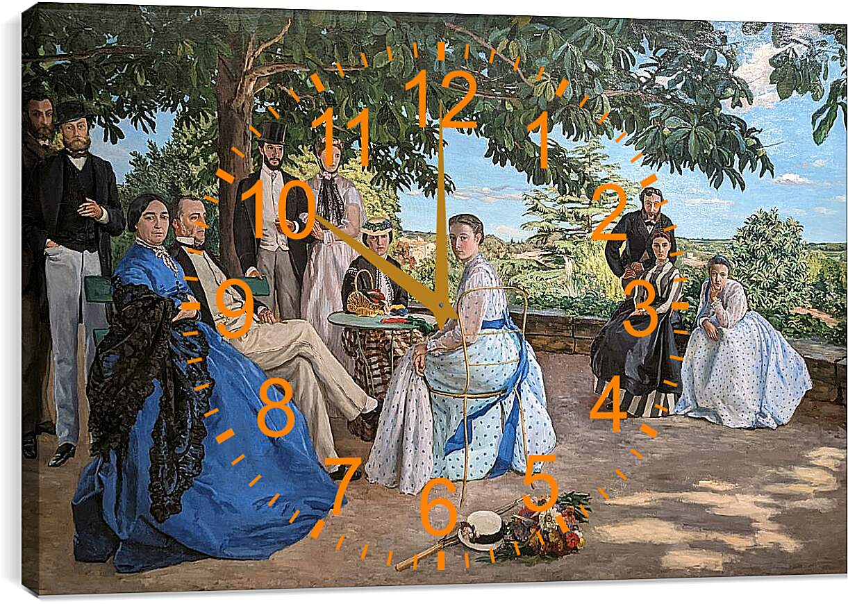 Часы картина - Семейный сбор. Жан Фредерик Базиль