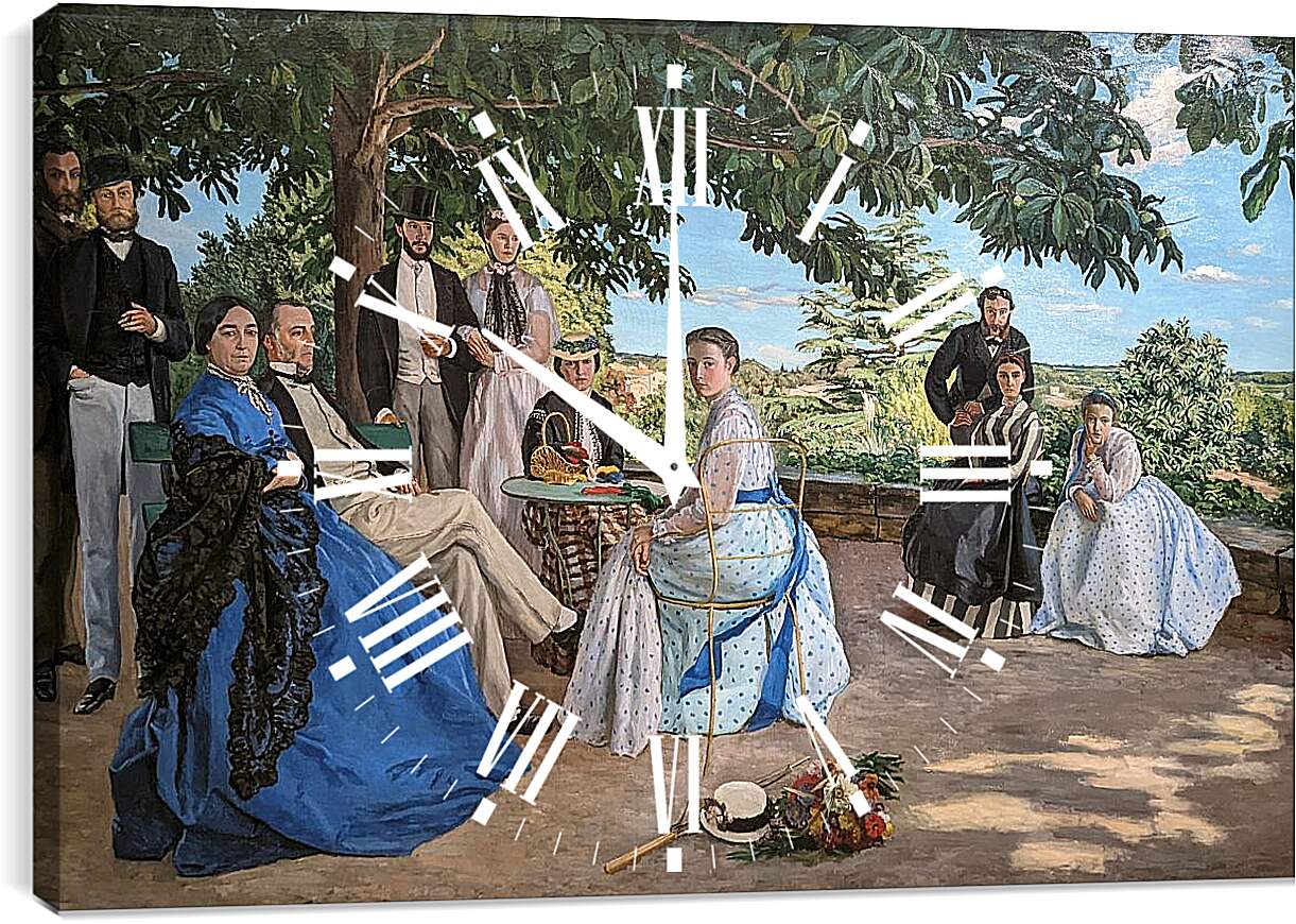 Часы картина - Семейный сбор. Жан Фредерик Базиль