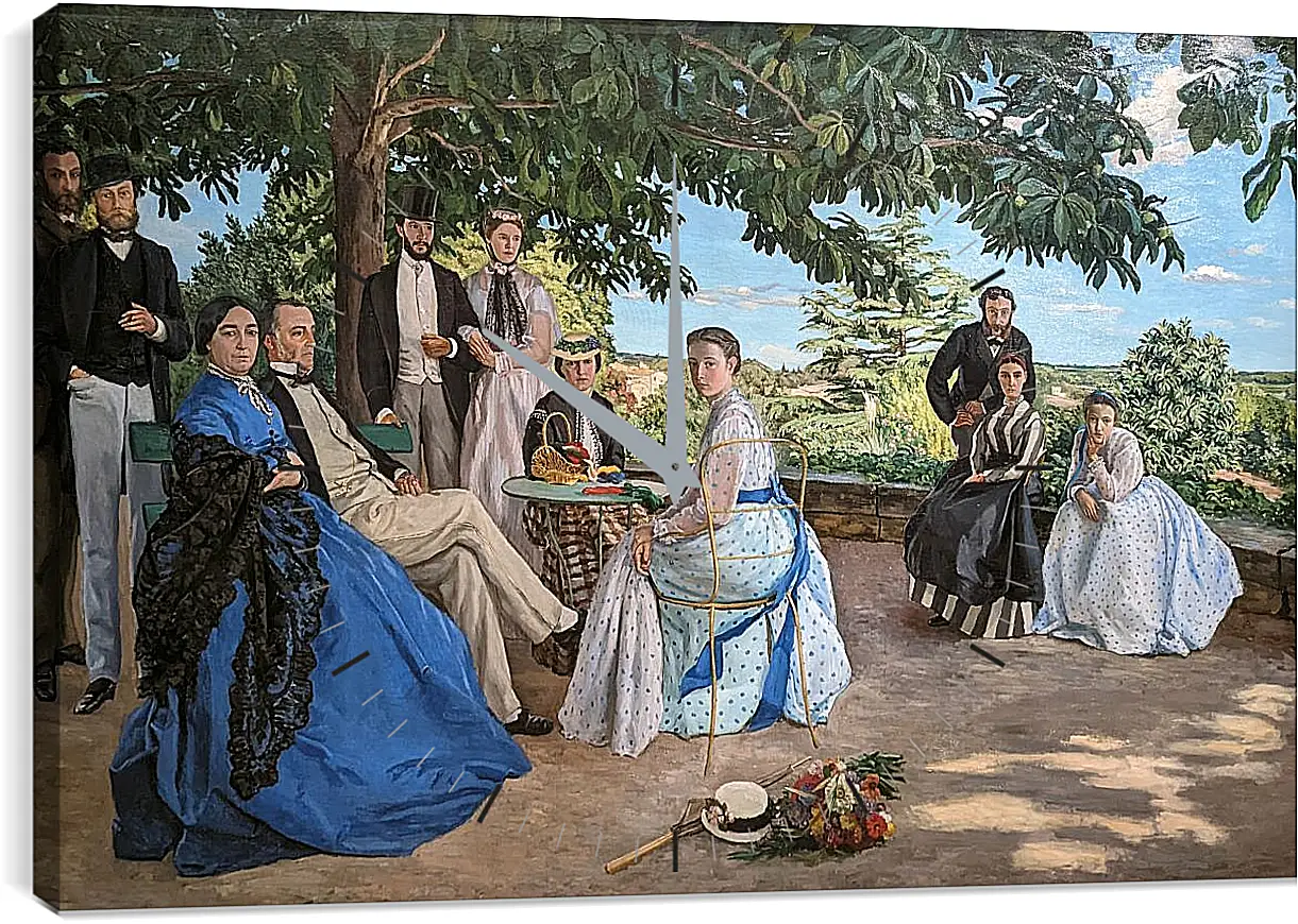 Часы картина - В Кругу Семьи (Семейный Портрет). Жан Фредерик Базиль