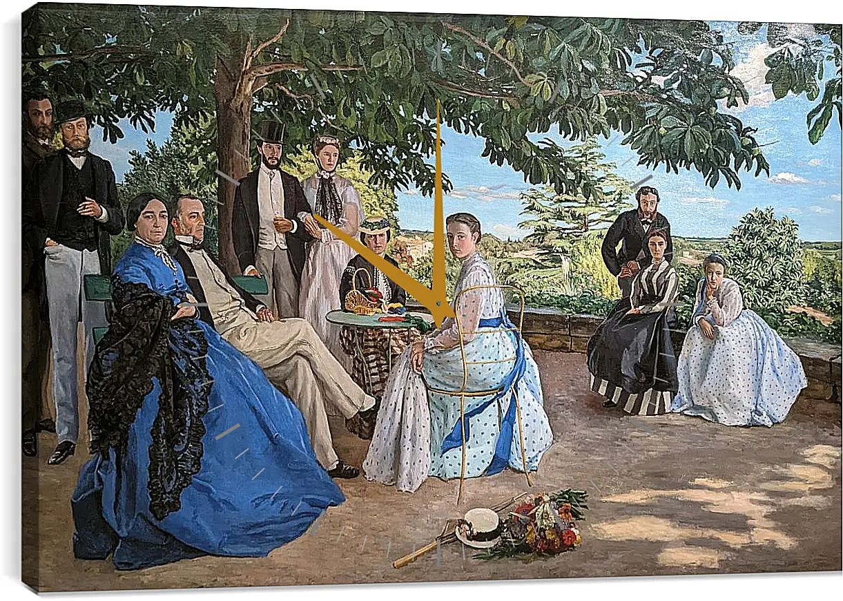 Часы картина - В Кругу Семьи (Семейный Портрет). Жан Фредерик Базиль