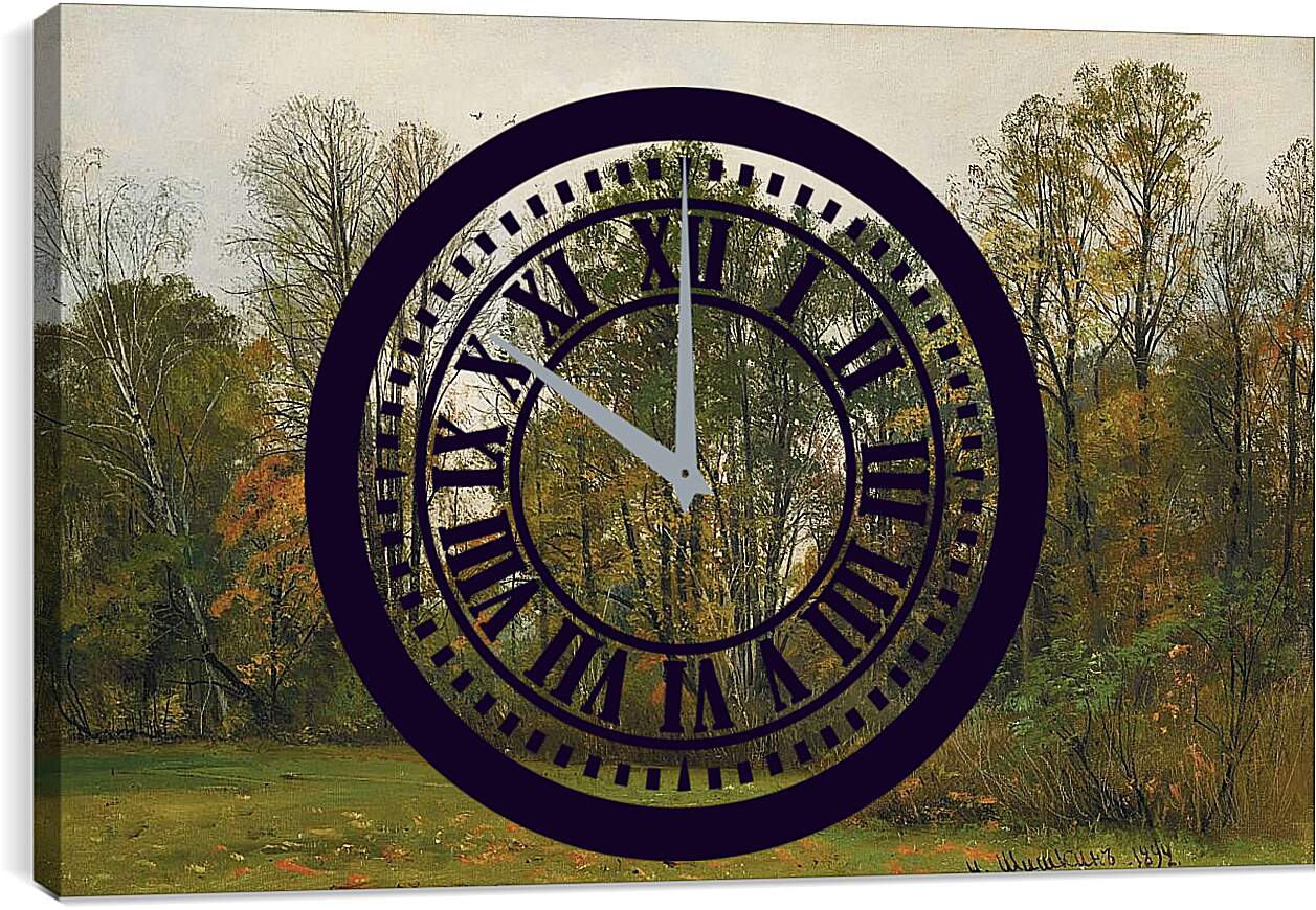 Часы картина - Осень. Иван Шишкин
