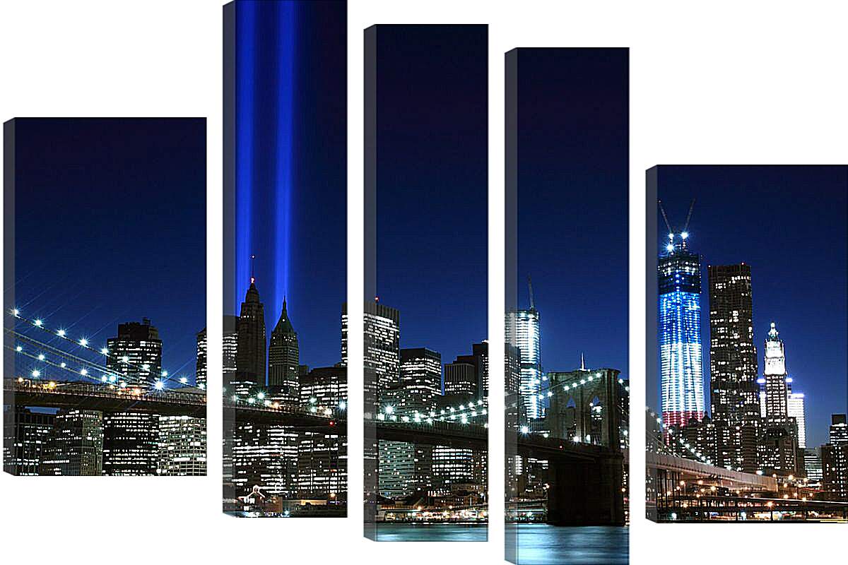 Модульная картина - Бруклинский мост ночью