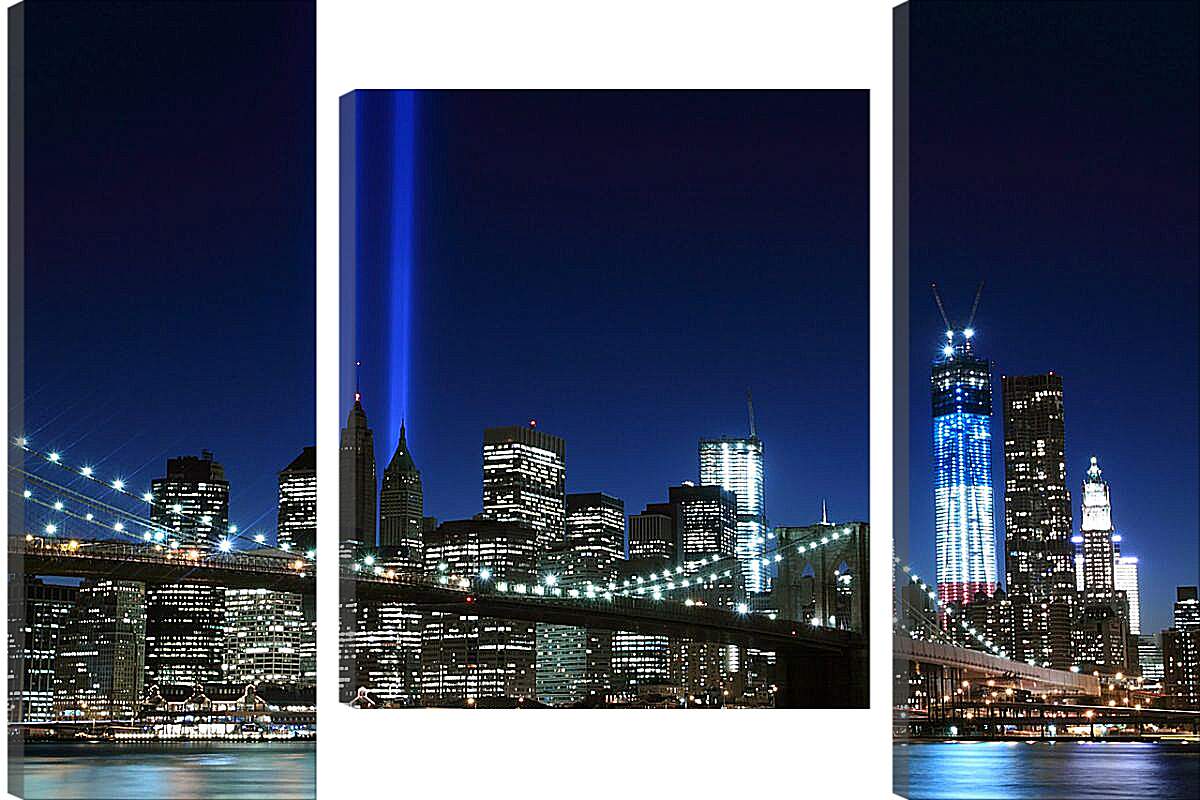 Модульная картина - Бруклинский мост ночью