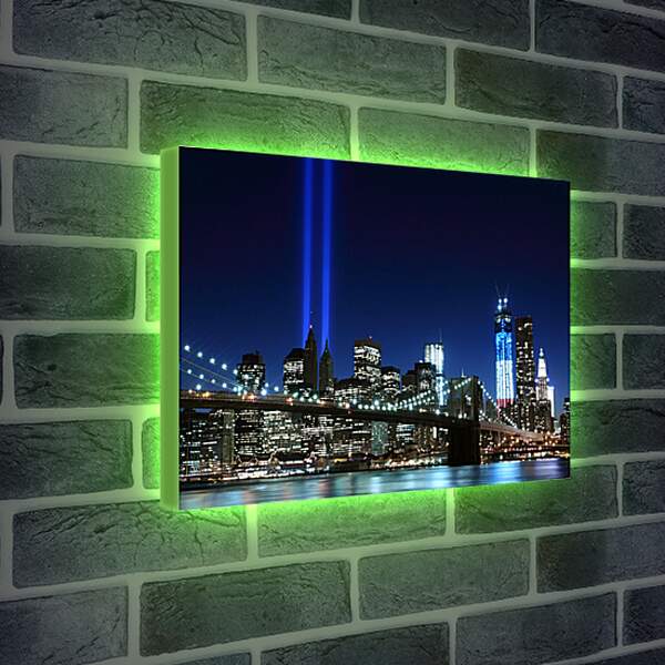Лайтбокс световая панель - Бруклинский мост ночью