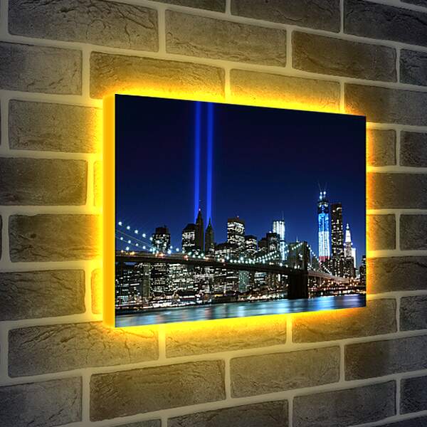Лайтбокс световая панель - Бруклинский мост ночью