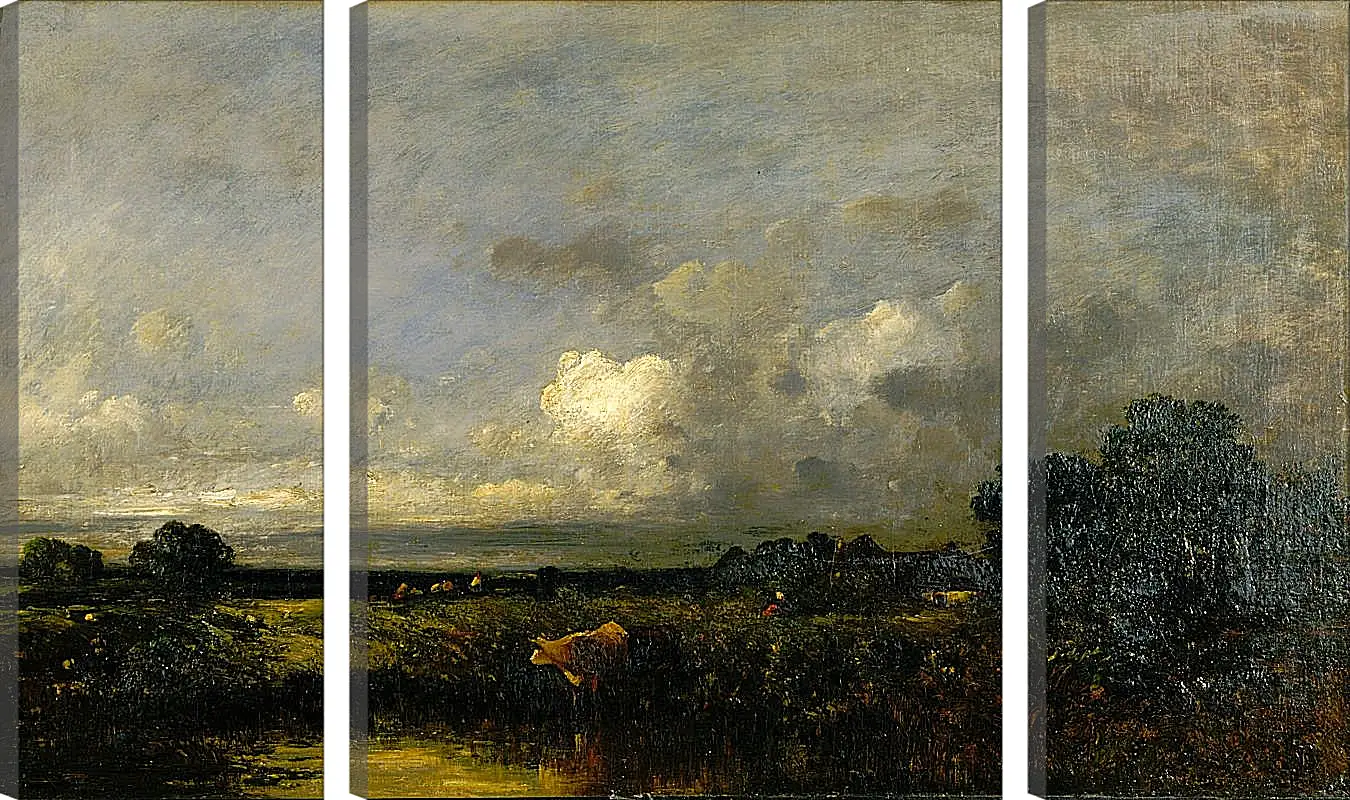 Модульная картина - Landscape with Cow. Жюль Дюпре