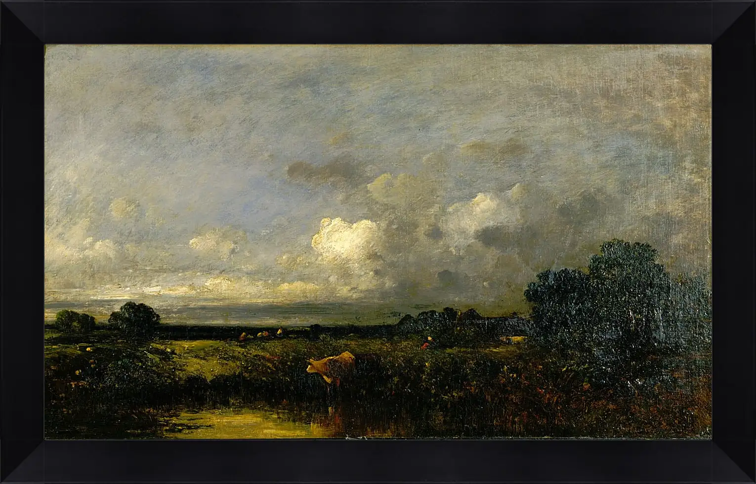 Картина в раме - Landscape with Cow. Жюль Дюпре