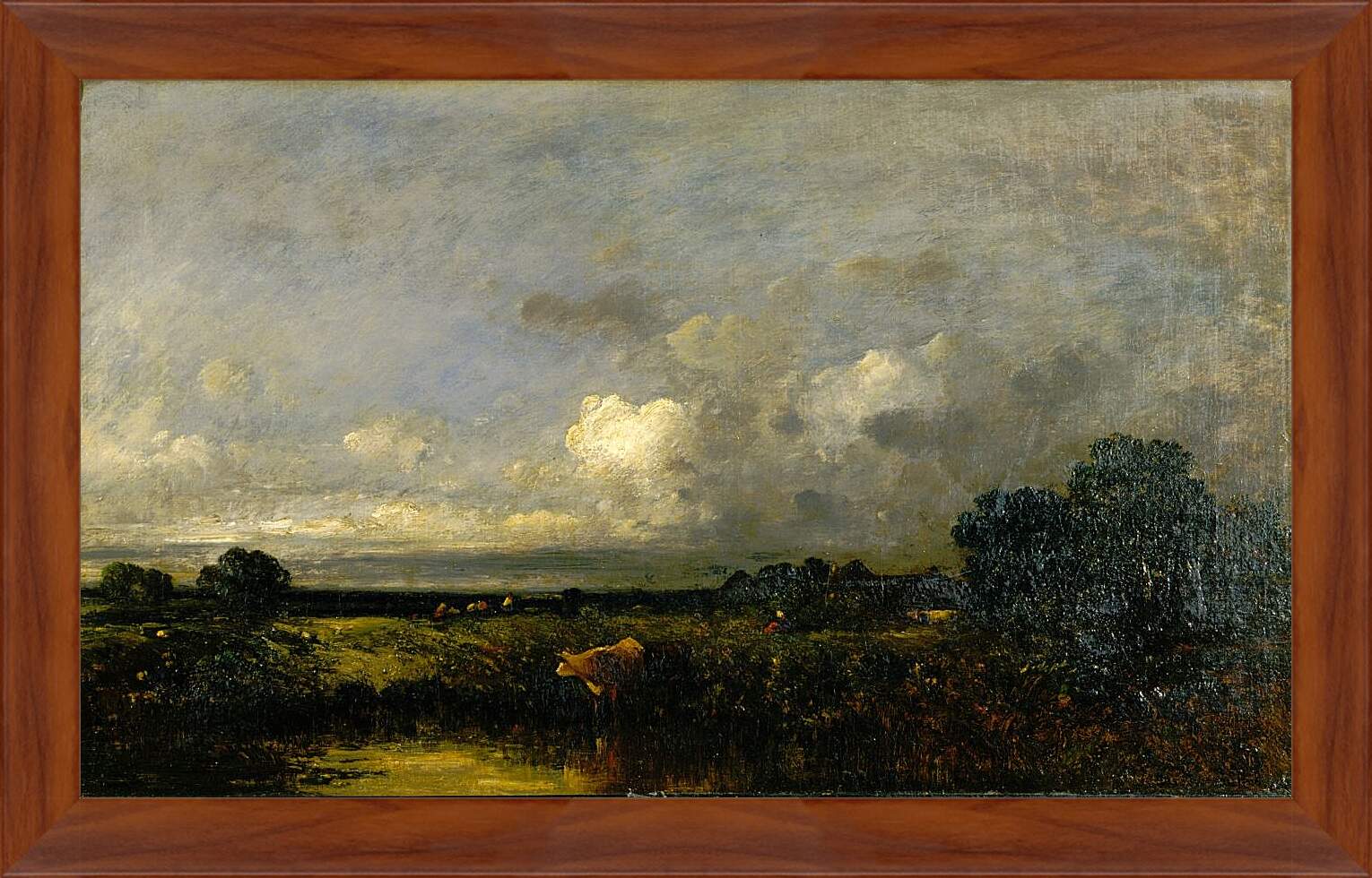 Картина в раме - Landscape with Cow. Жюль Дюпре