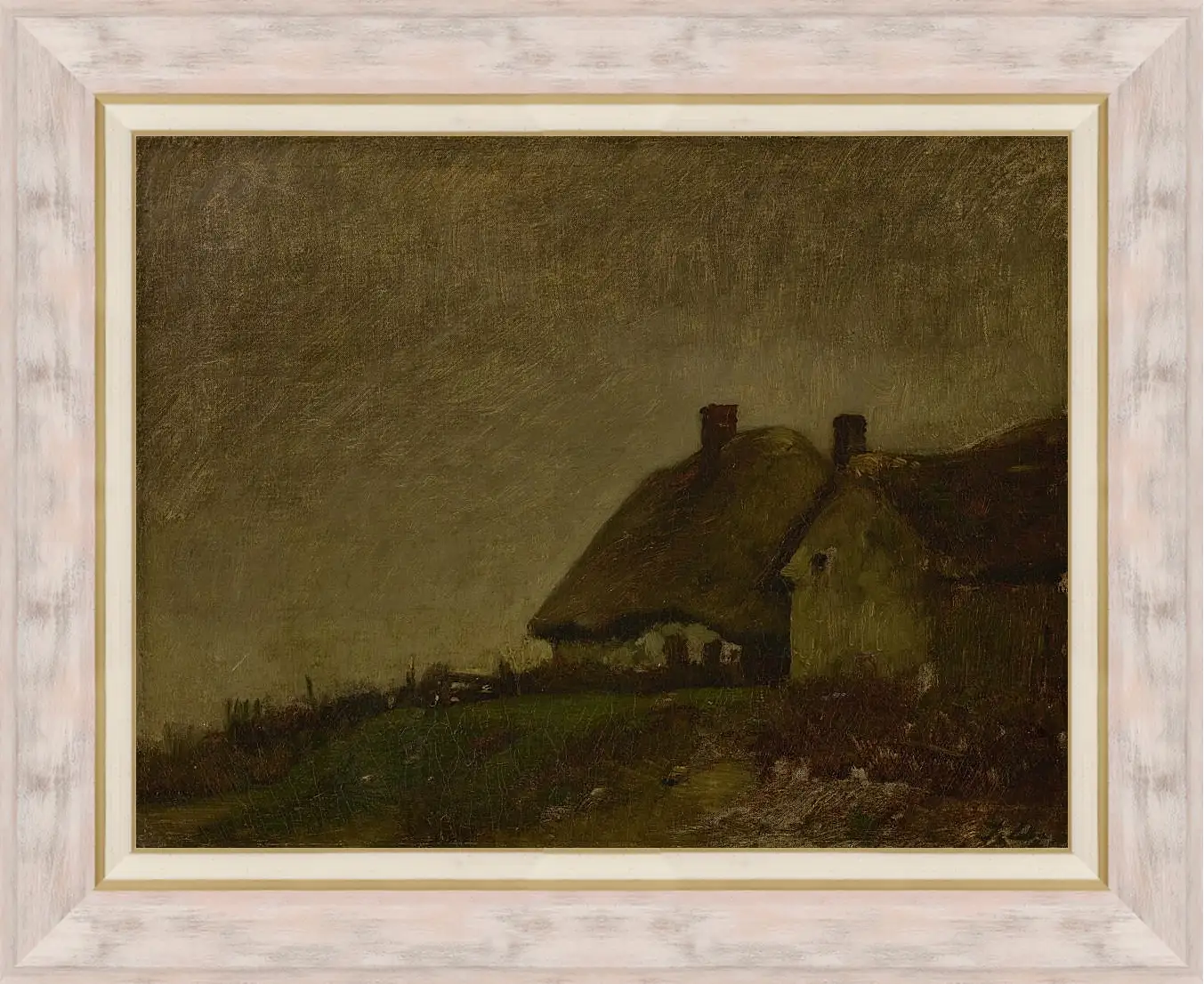 Картина в раме - Norman cottages. Жюль Дюпре