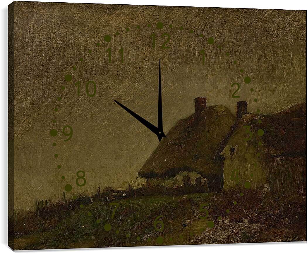 Часы картина - Norman cottages. Жюль Дюпре