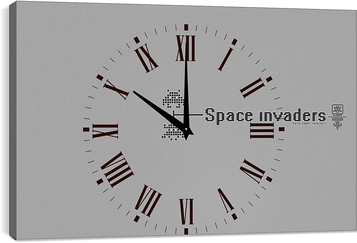 Часы картина - Space Invaders
