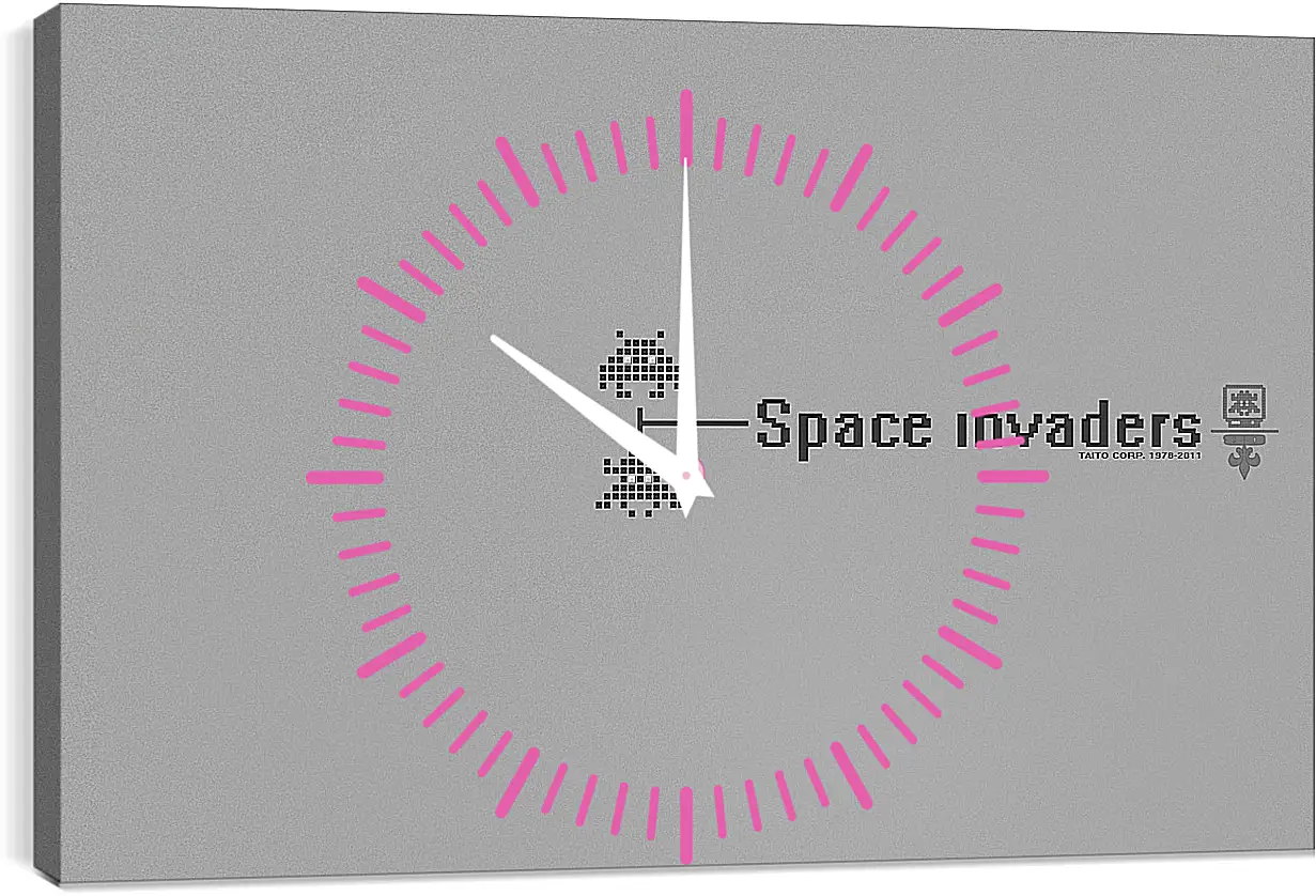 Часы картина - Space Invaders
