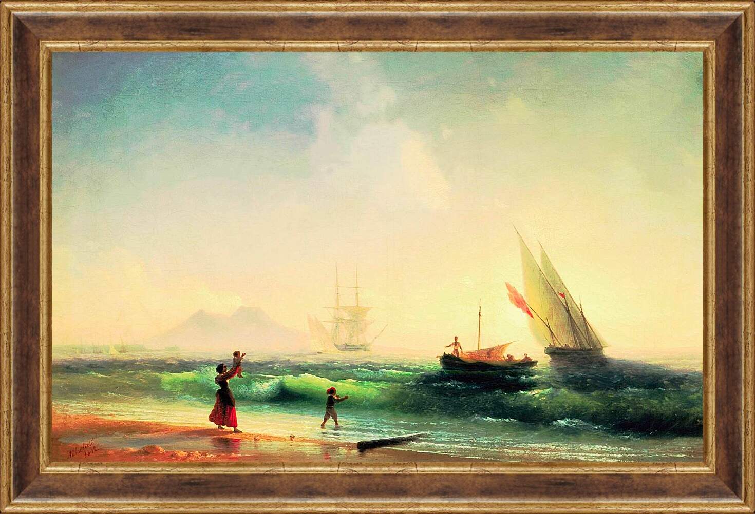 Картина в раме - Возвращение моряка. Иван Айвазовский.