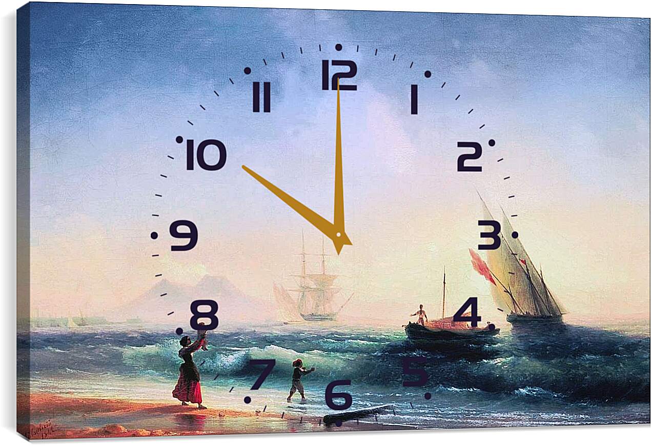 Часы картина - Возвращение моряка (2). Иван Айвазовский.