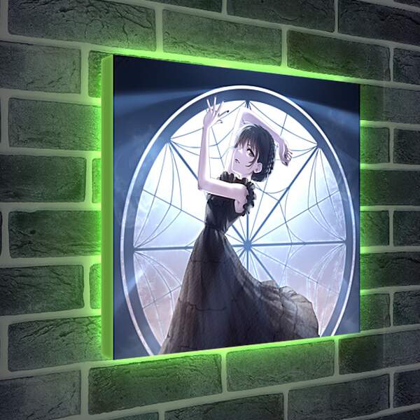 Лайтбокс световая панель - Уэнсдей Аддамс в чёрном платье