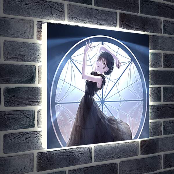 Лайтбокс световая панель - Уэнсдей Аддамс в чёрном платье