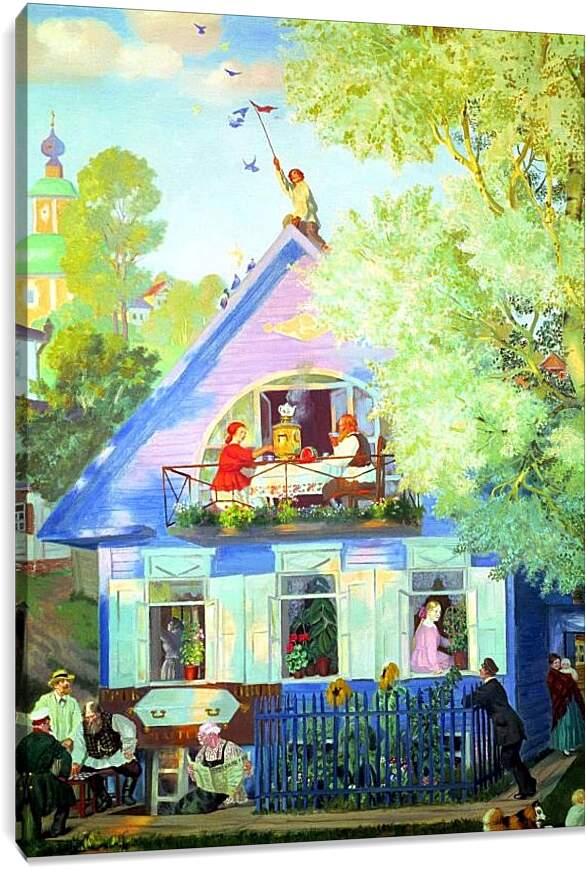 Постер и плакат - Голубой домик. Борис Кустодиев