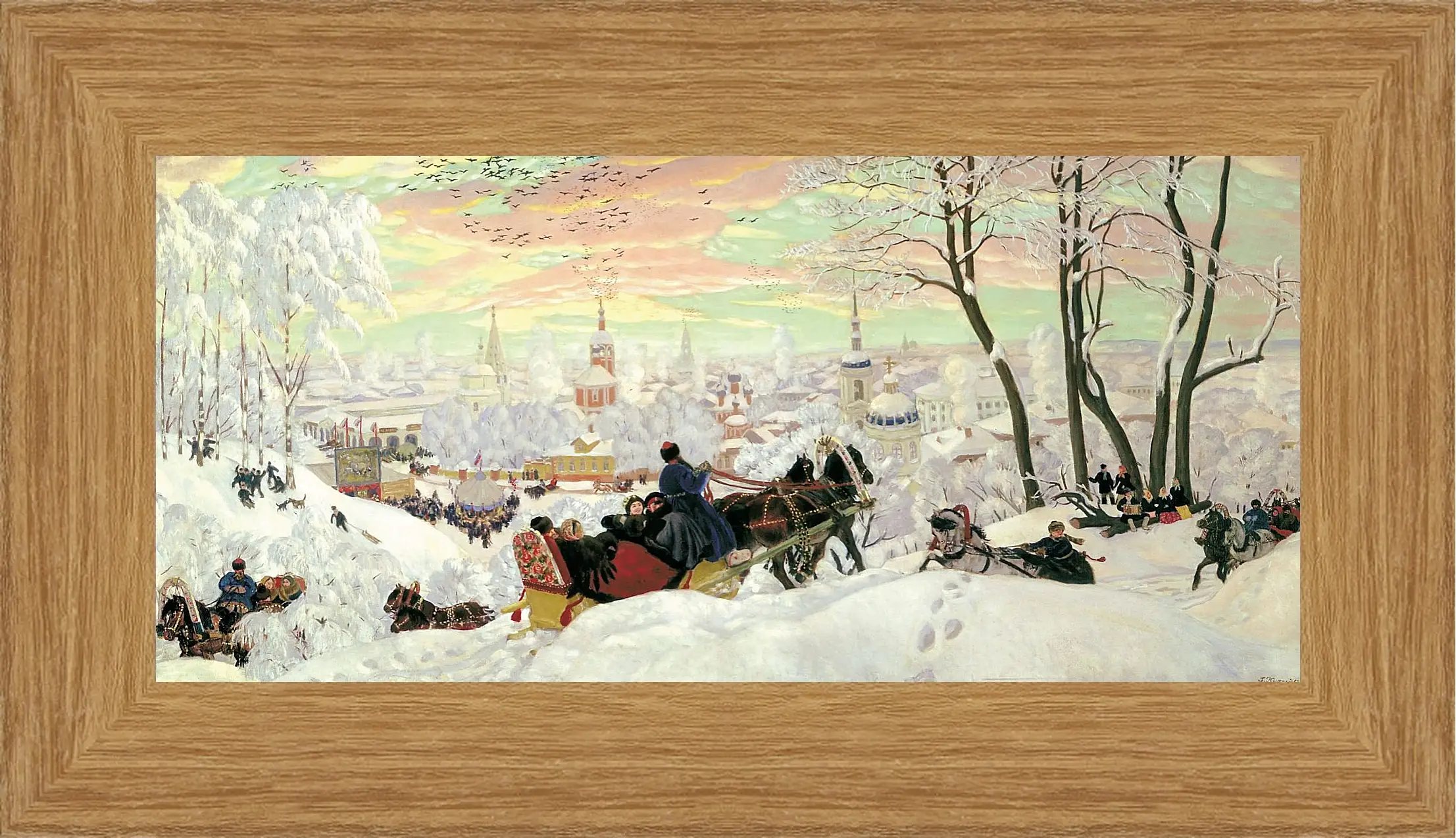 Картина в раме - Масленица. Борис Кустодиев