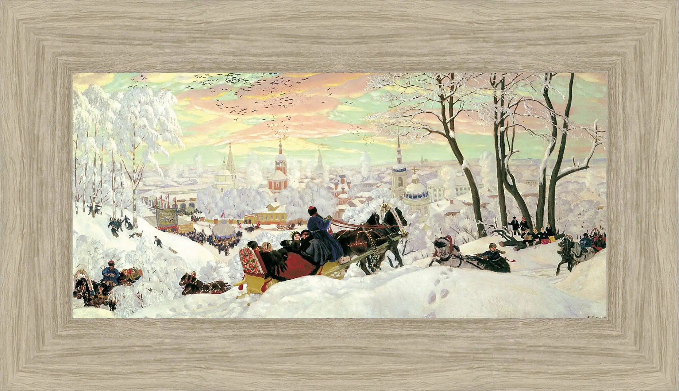 Картина в раме - Масленица. Борис Кустодиев