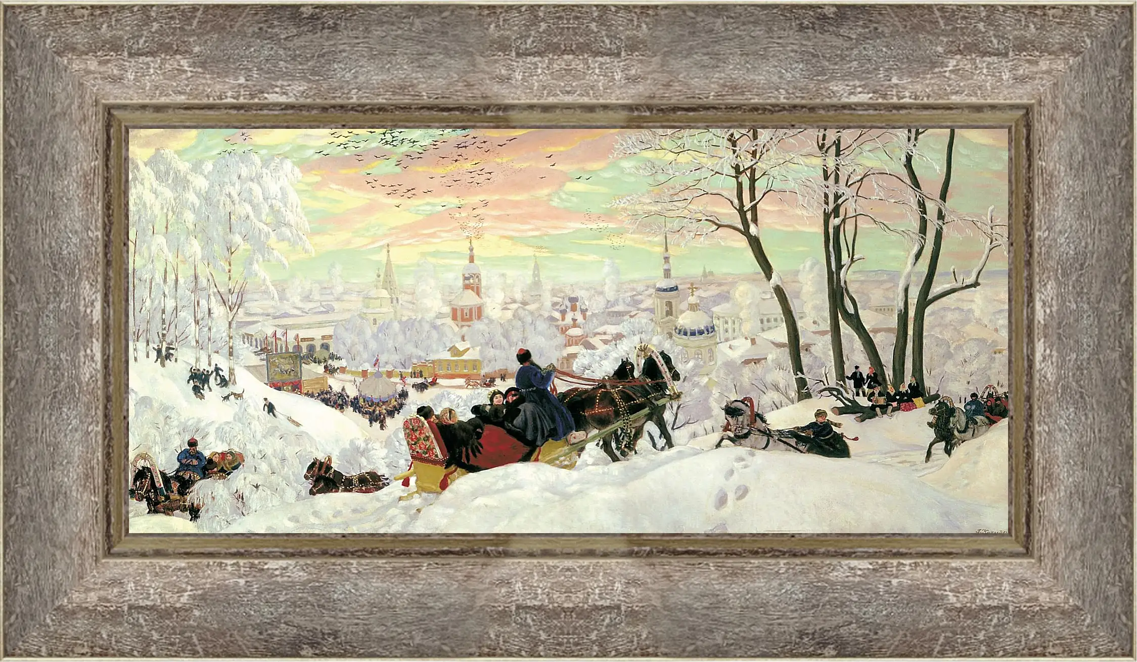 Картина в раме - Масленица. Борис Кустодиев