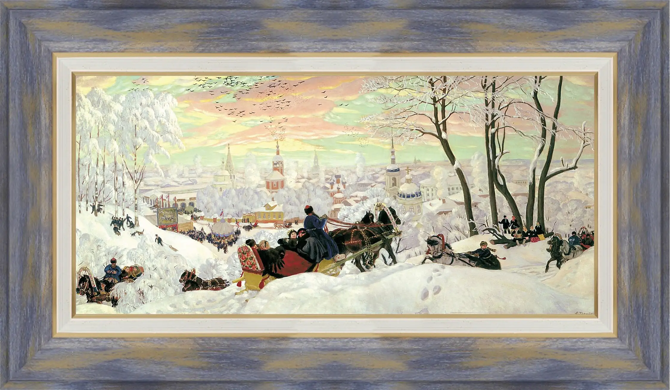 Картина в раме - Масленица. Борис Кустодиев