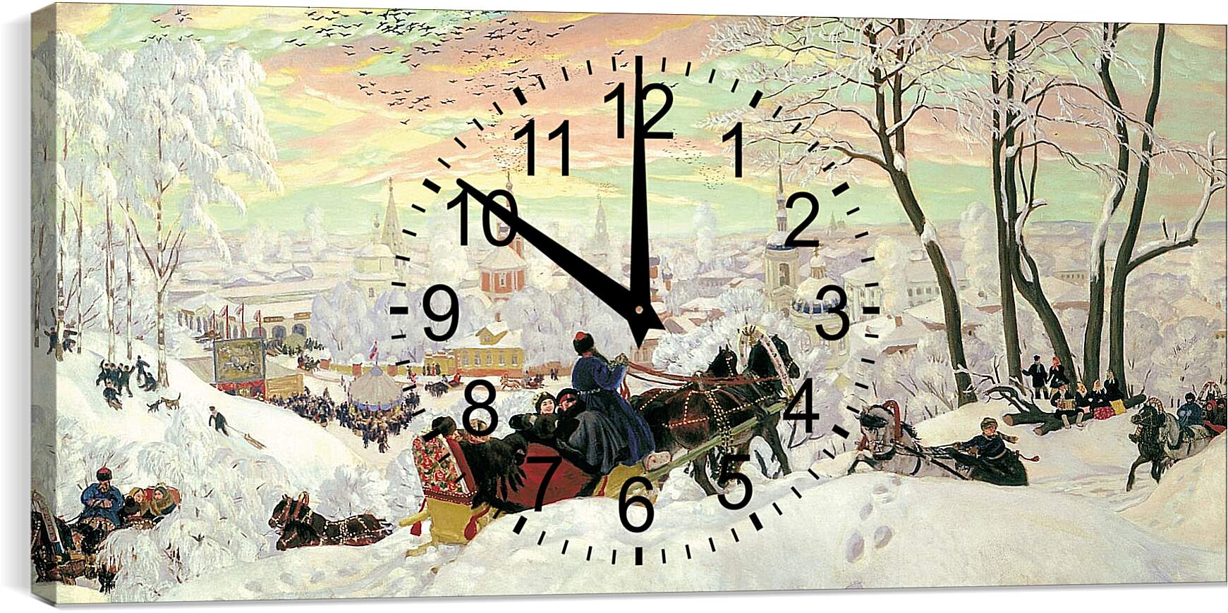 Часы картина - Масленица. Борис Кустодиев