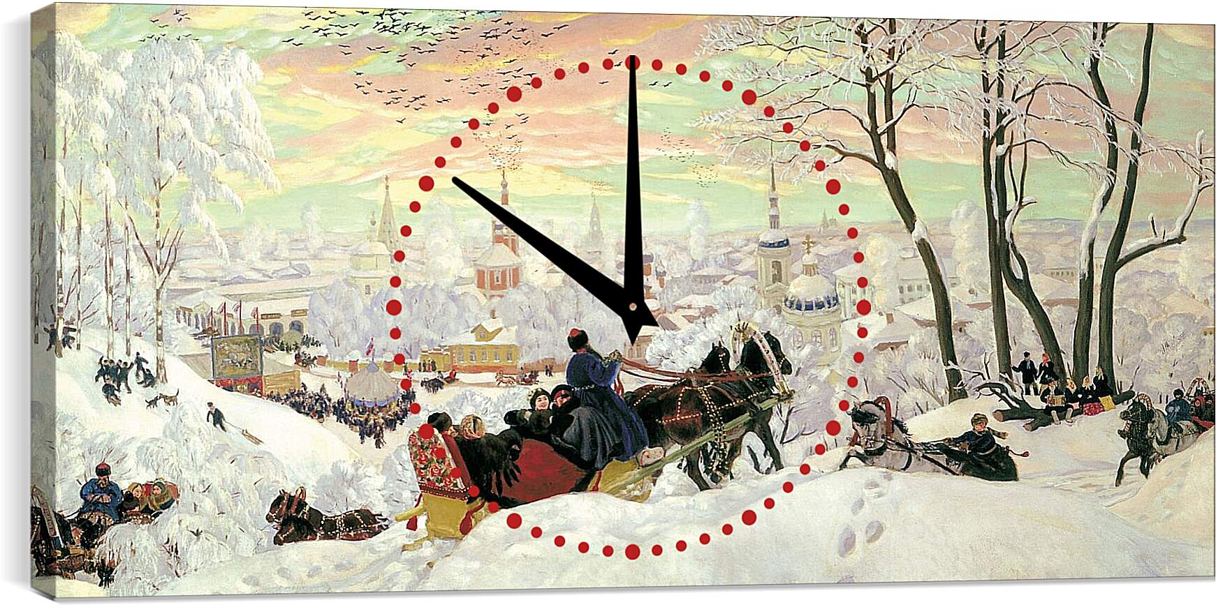 Часы картина - Масленица. Борис Кустодиев