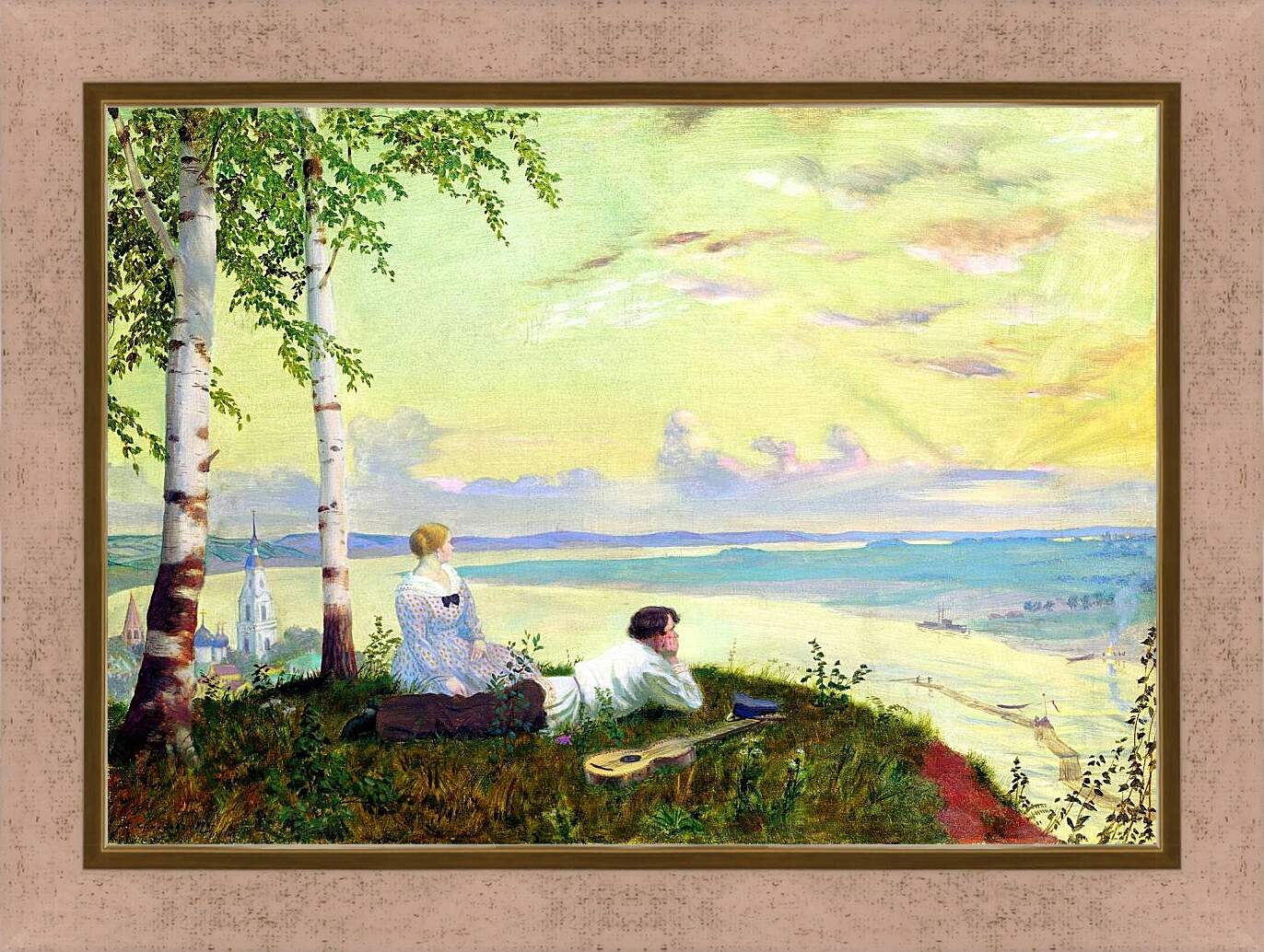 Картина в раме - На Волге. Борис Кустодиев