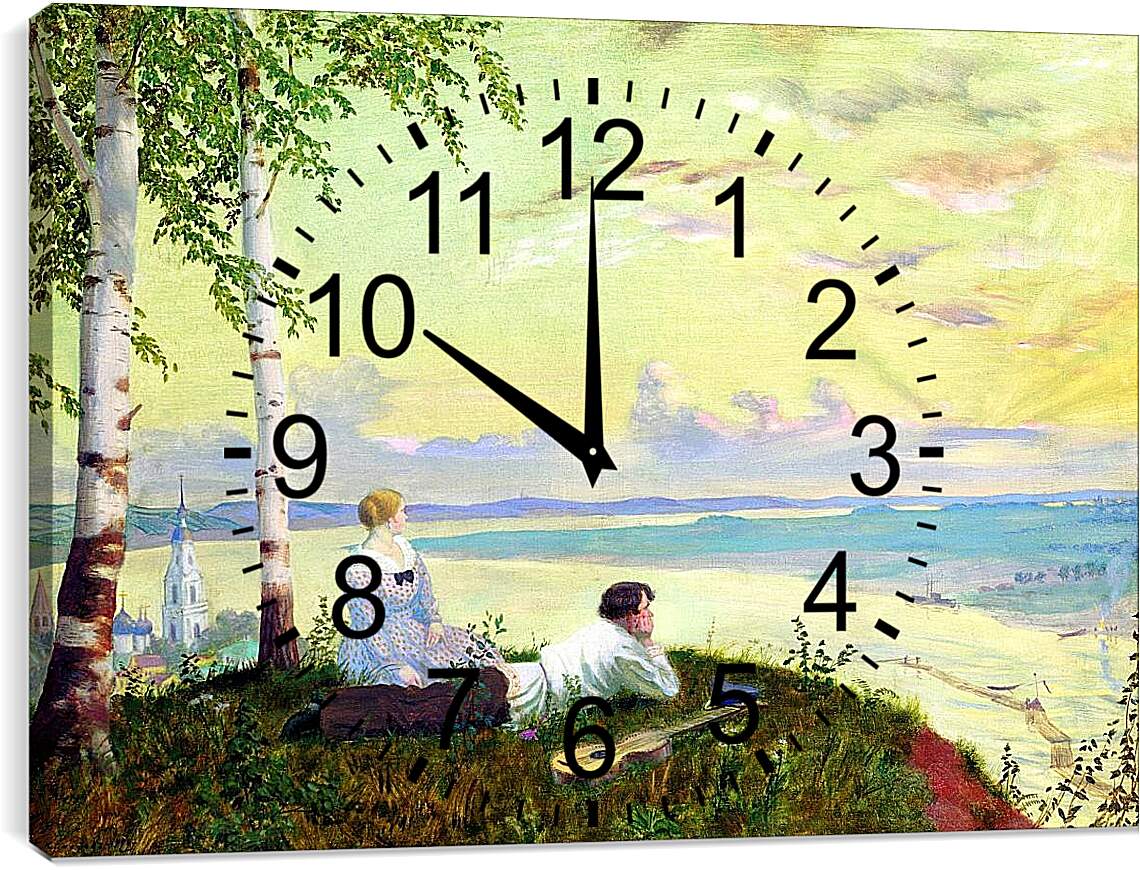Часы картина - На Волге. Борис Кустодиев