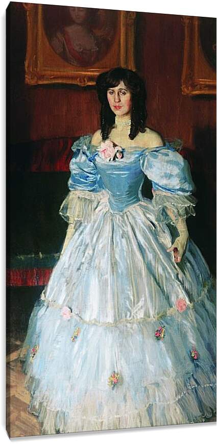Постер и плакат - Портрет женщины в голубом. Борис Кустодиев