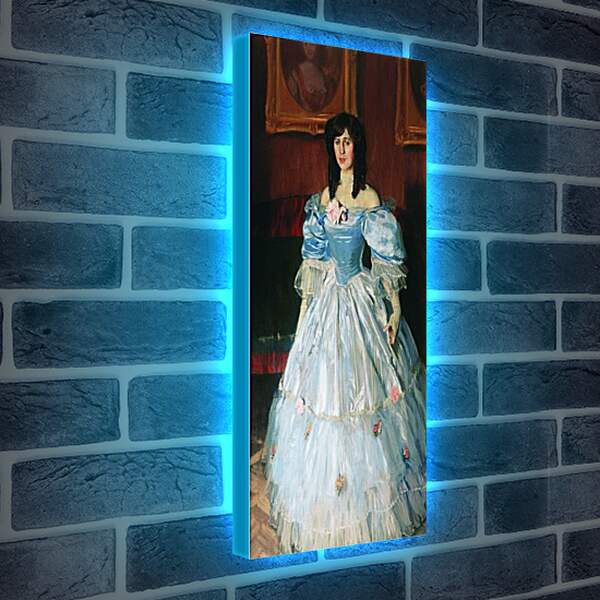 Лайтбокс световая панель - Портрет женщины в голубом. Борис Кустодиев
