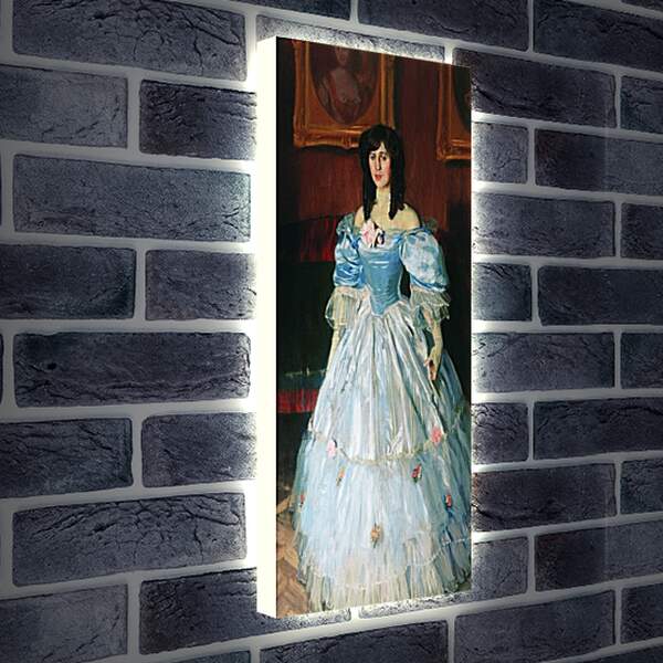 Лайтбокс световая панель - Портрет женщины в голубом. Борис Кустодиев